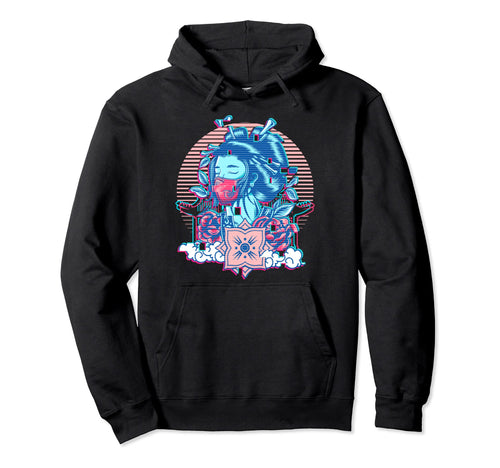 Geisha Japanese Vaporwave Aesthetic Hoodie - Aesthetic Graphic Men Women - T-Shirt, Sweatshirt, Hoodie