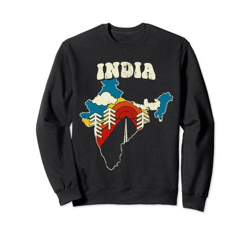 India Indian Country Rainbow 70S Map Sweatshirt - Graphic Print Unisex - T-Shirt, Sweatshirt, Hoodie