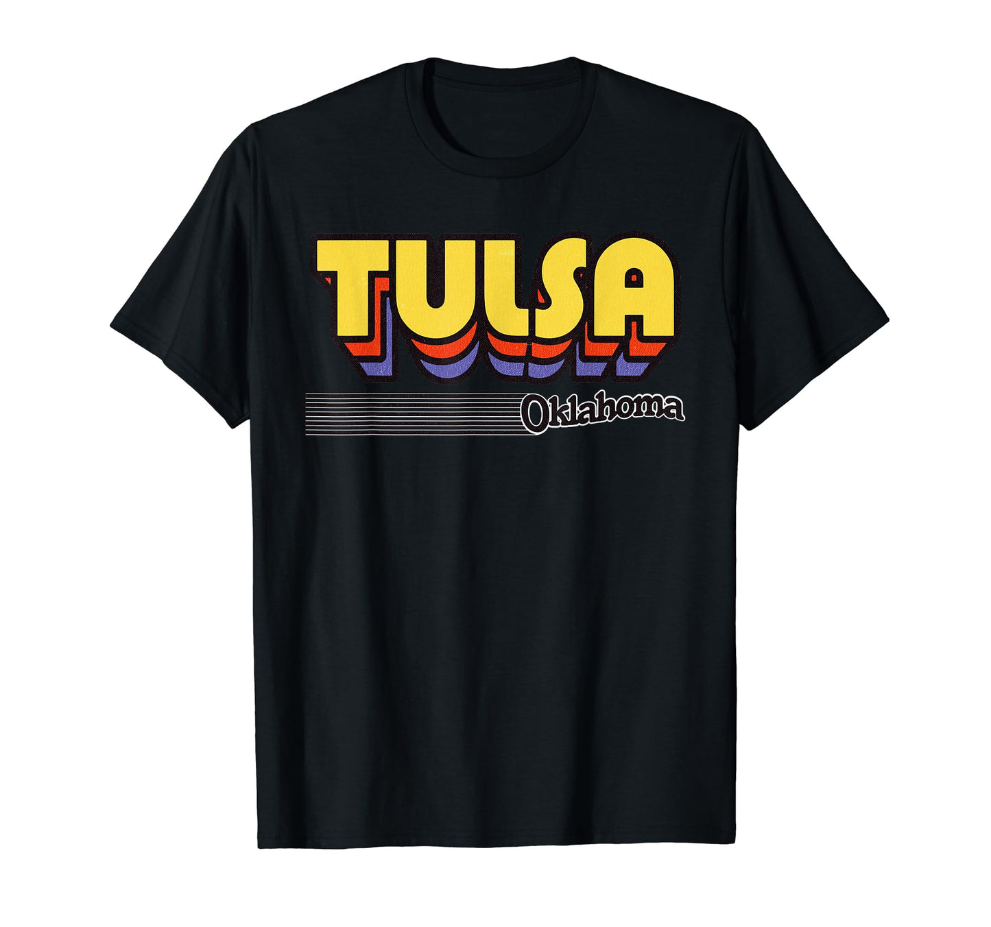 Tulsa Oklahoma Stripes T-Shirt - Custom Art Print Men Women - T-Shirt, Sweatshirt, Hoodie