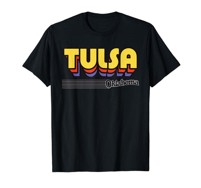 Tulsa Oklahoma Stripes T-Shirt - Custom Art Print Men Women - T-Shirt, Sweatshirt, Hoodie