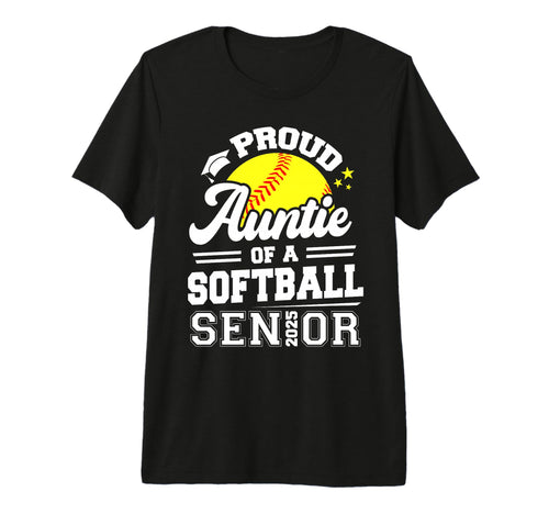 Proud Auntie Baseball Senior 2025 T-Shirt - Casual Everyday Wear Unisex - T-Shirt, Sweatshirt, Hoodie