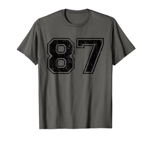Number 87 Varsity Distressed Sport T-Shirt - Streetwear Style Men Women - T-Shirt, Sweatshirt, Hoodie