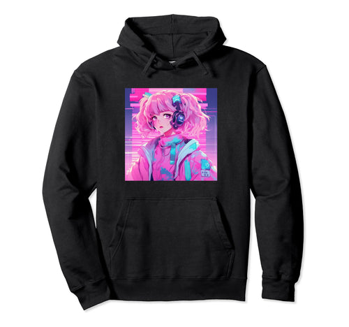 Anime Gamer Music Vaporwave Aesthetic Hoodie - Minimalist Print Men Women - T-Shirt, Sweatshirt, Hoodie