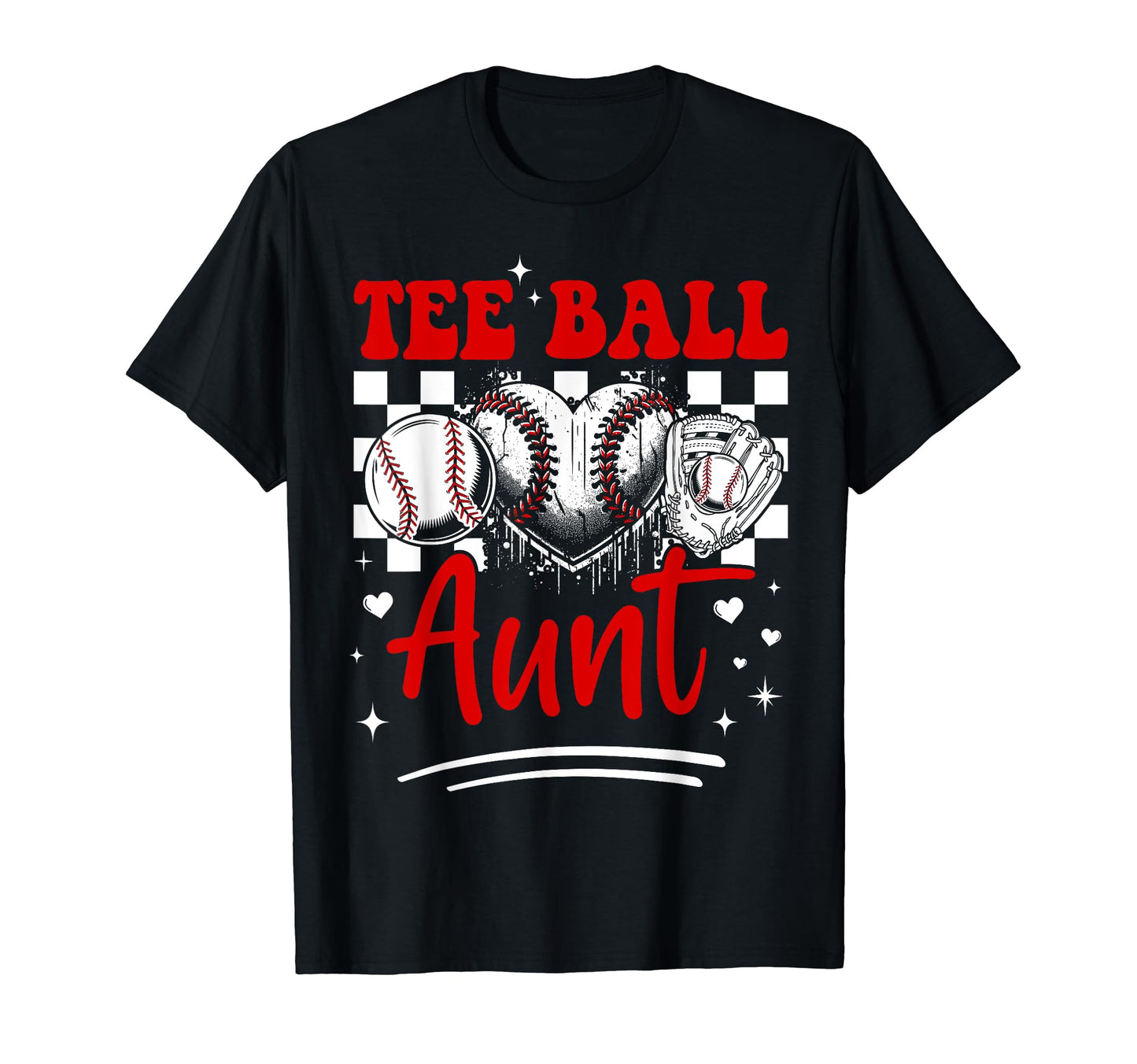 Ball Heart Baseball Loving Aunt Game T-Shirt - Fun Novelty Design Unisex - T-Shirt, Sweatshirt, Hoodie