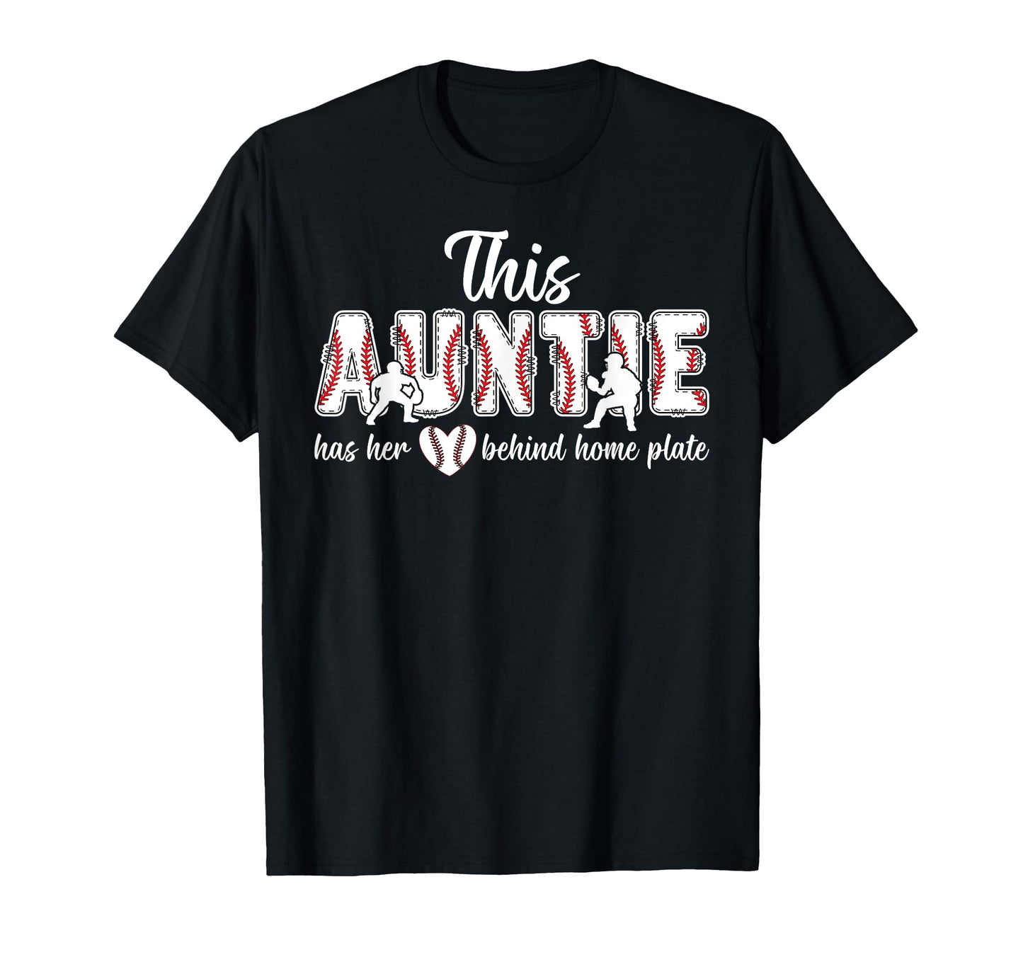 Proud Auntie Baseball Catcher Aunt T-Shirt - Custom Art Print Men Women - T-Shirt, Sweatshirt, Hoodie