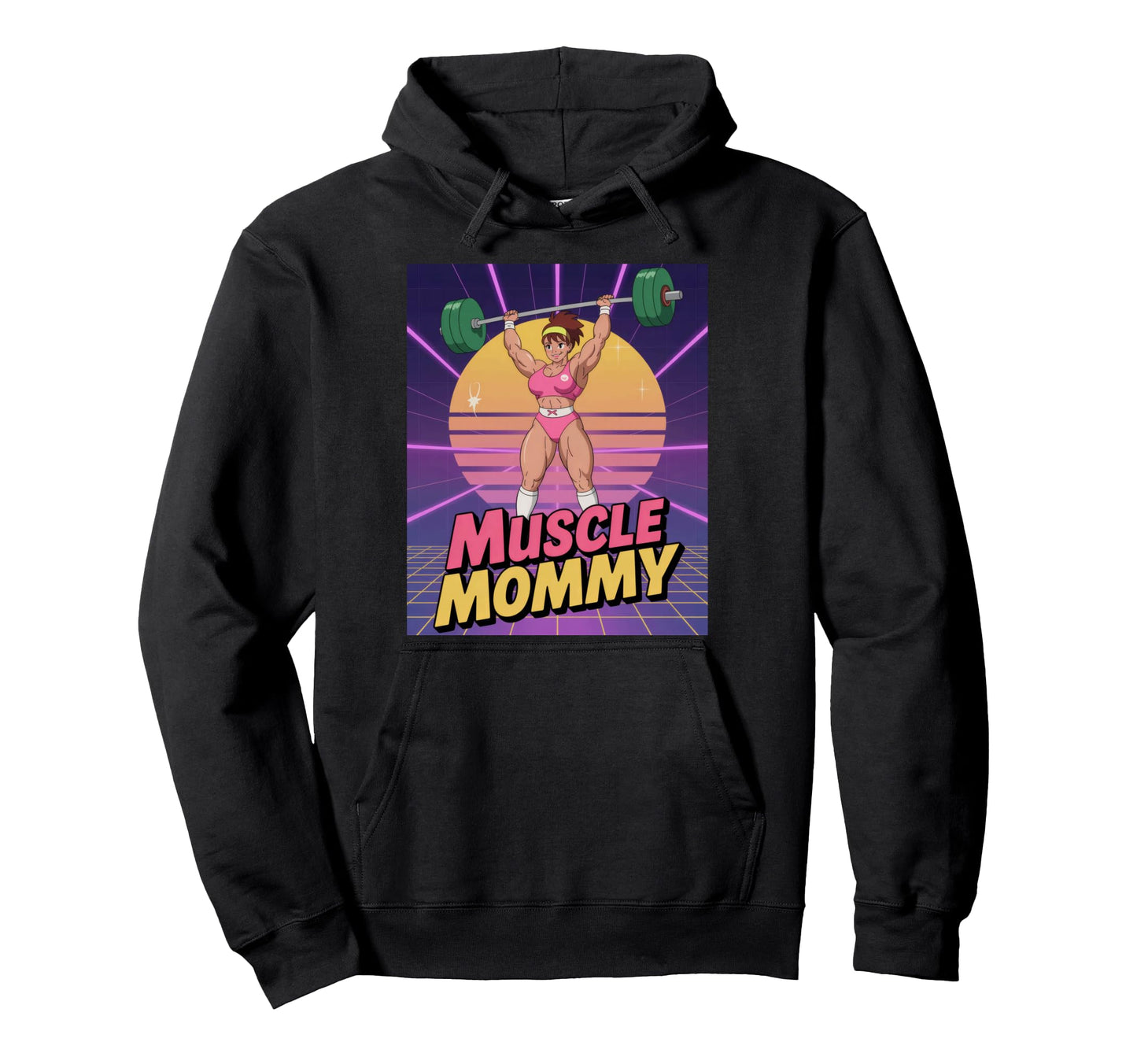 Anime Muscle Mommy Weightlifting Fitness Hoodie - Streetwear Style Unisex - T-Shirt, Sweatshirt, Hoodie