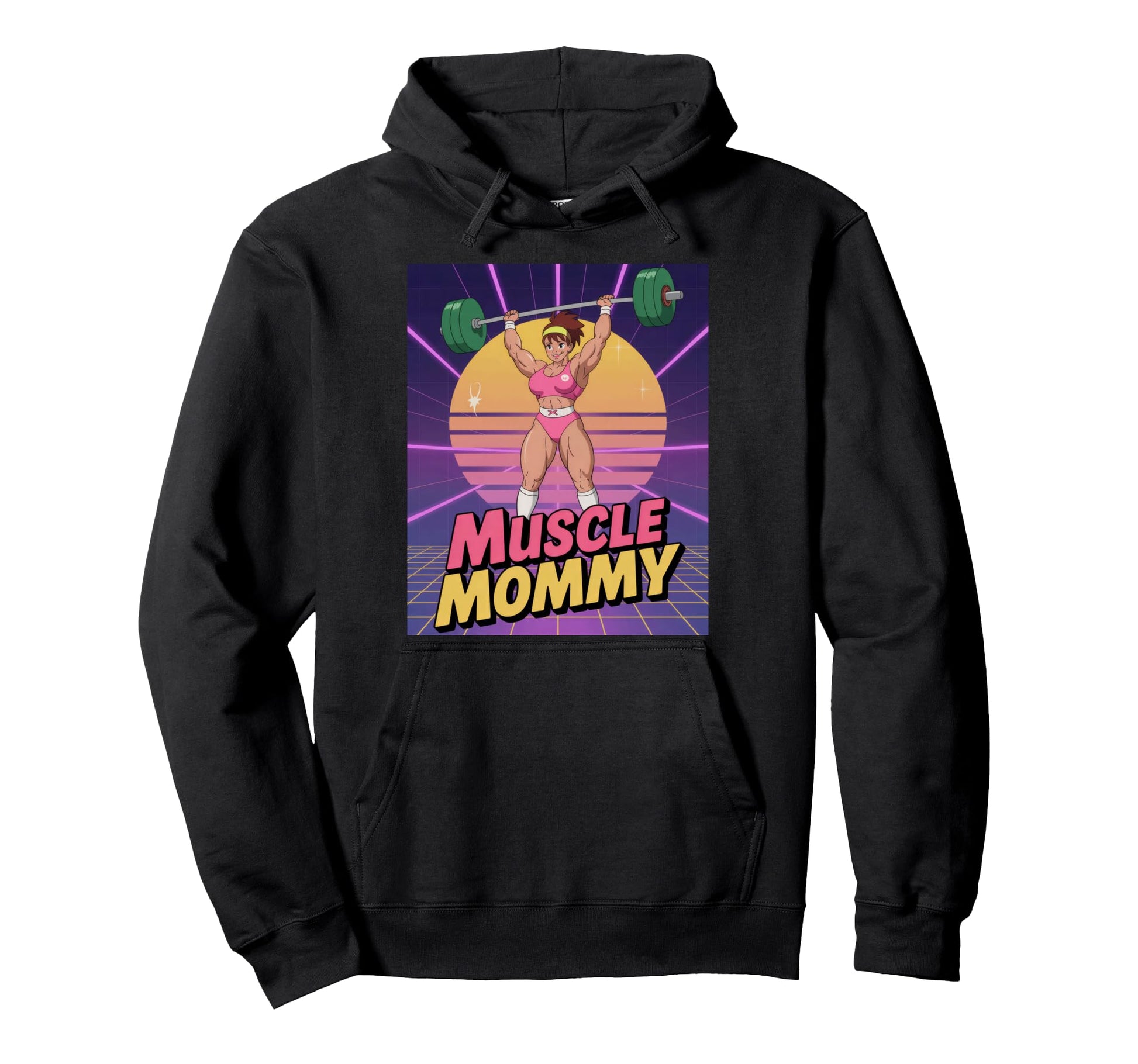 Anime Muscle Mommy Weightlifting Fitness Hoodie - Streetwear Style Unisex - T-Shirt, Sweatshirt, Hoodie