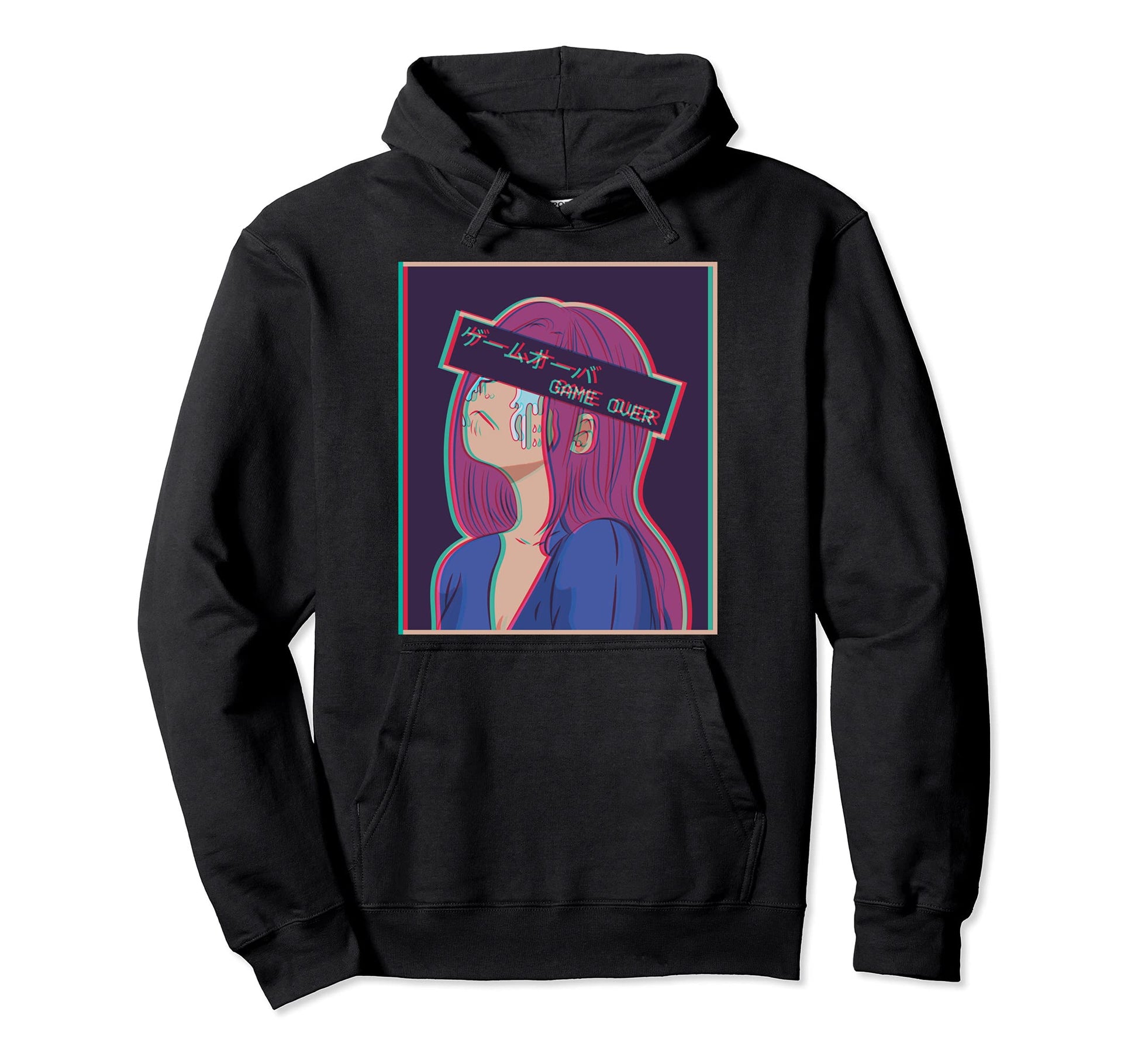 Vaporwave Aesthetic Game Over Sad Hoodie - Streetwear Style Men Women - T-Shirt, Sweatshirt, Hoodie
