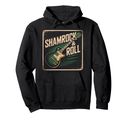Irish Rock Guitar Shamrock Roll Art Hoodie - Streetwear Style Unisex - T-Shirt, Sweatshirt, Hoodie