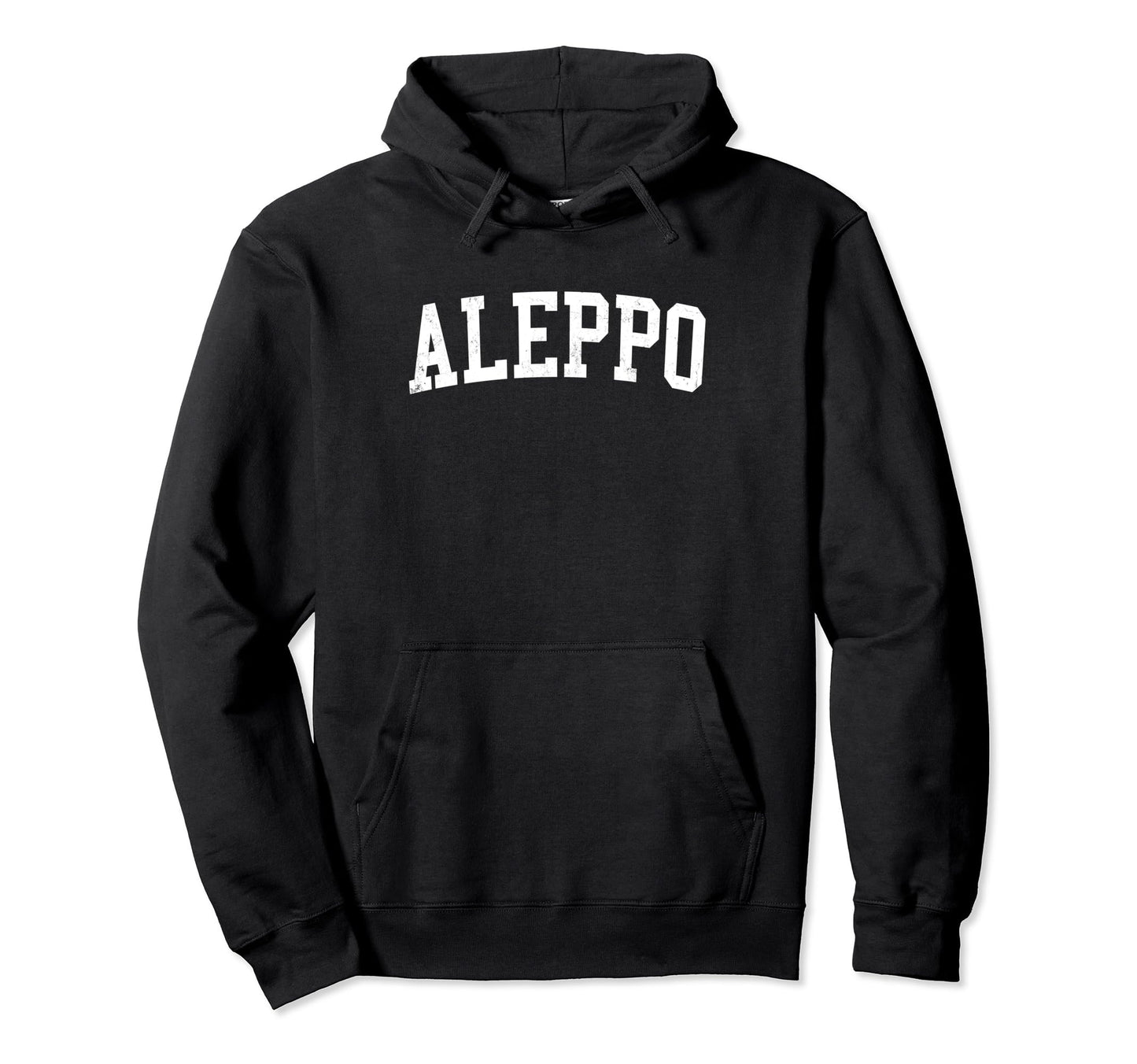Aleppo Syria Distressed White Varsity Hoodie - Novelty Apparel Men Women - T-Shirt, Sweatshirt, Hoodie
