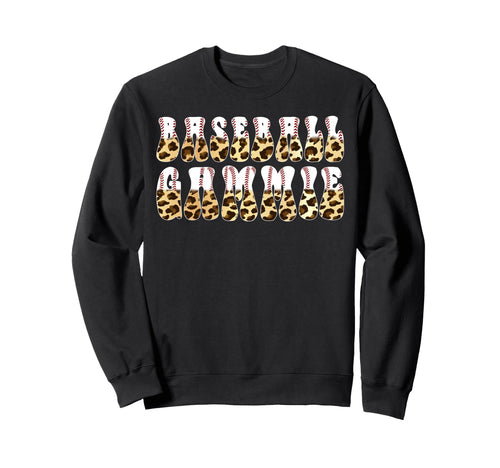 Groovy Softball Baseball Gammie Leopard Sweatshirt - Unique Graphic Unisex - T-Shirt, Sweatshirt, Hoodie
