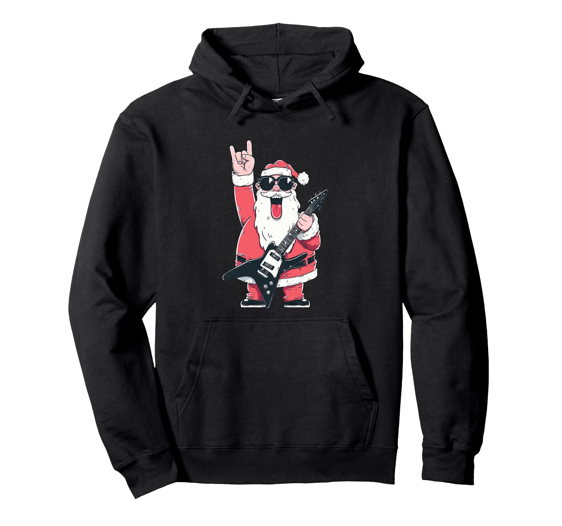 Santa Claus Rock Music Heavy Metal Hoodie - Custom Art Print Unisex - T-Shirt, Sweatshirt, Hoodie