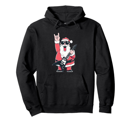Santa Claus Rock Music Heavy Metal Hoodie - Custom Art Print Unisex - T-Shirt, Sweatshirt, Hoodie