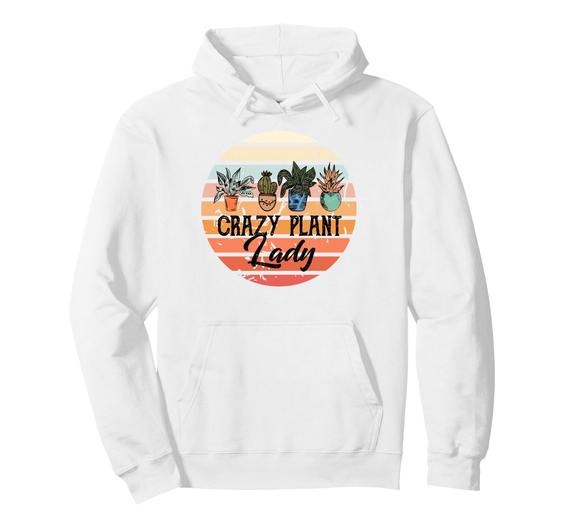 Crazy Plant Lady Sunset Houseplant Hoodie - Streetwear Style for Adults - T-Shirt, Sweatshirt, Hoodie