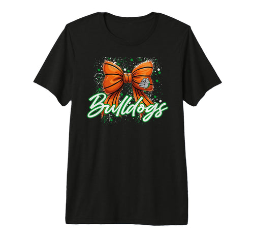 Green Bulldogs Basketball Bow School T-Shirt - Unique Graphic Unisex - T-Shirt, Sweatshirt, Hoodie