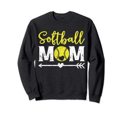 Softball Mom Player Team Mama Sports Sweatshirt - Aesthetic Graphic Unisex - T-Shirt, Sweatshirt, Hoodie