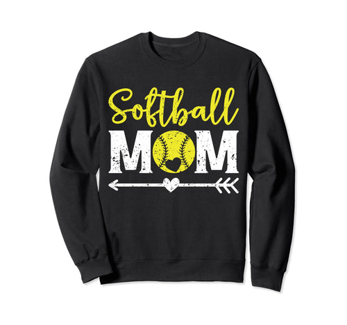 Softball Mom Player Team Mama Sports Sweatshirt - Aesthetic Graphic Unisex - T-Shirt, Sweatshirt, Hoodie