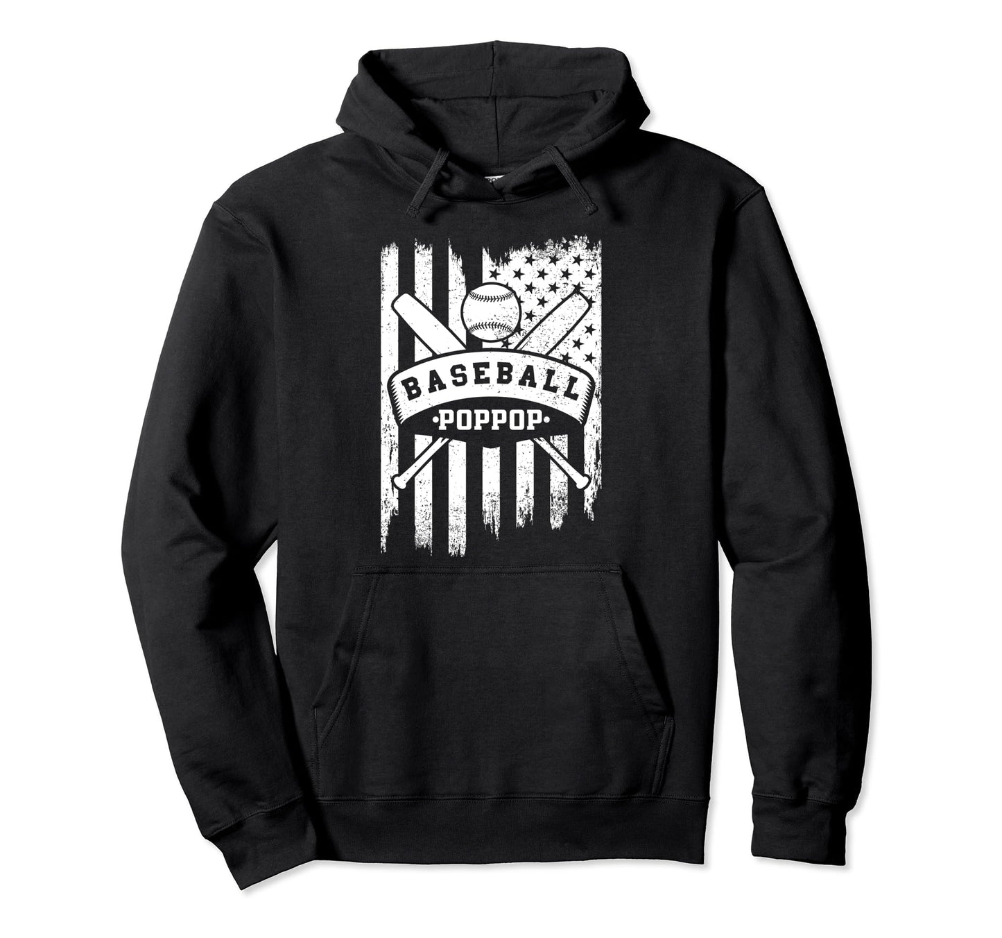 Baseball Pop Pop Usa American Flag Family Hoodie - Trendy Graphic Unisex - T-Shirt, Sweatshirt, Hoodie