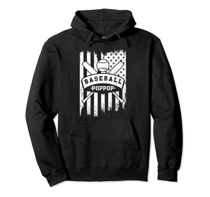 Baseball Pop Pop Usa American Flag Family Hoodie - Trendy Graphic Unisex - T-Shirt, Sweatshirt, Hoodie