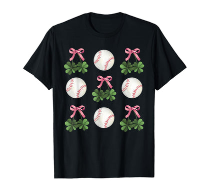 Coquette Baseball And Shamrock St T-Shirt - Aesthetic Graphic for Adults - T-Shirt, Sweatshirt, Hoodie