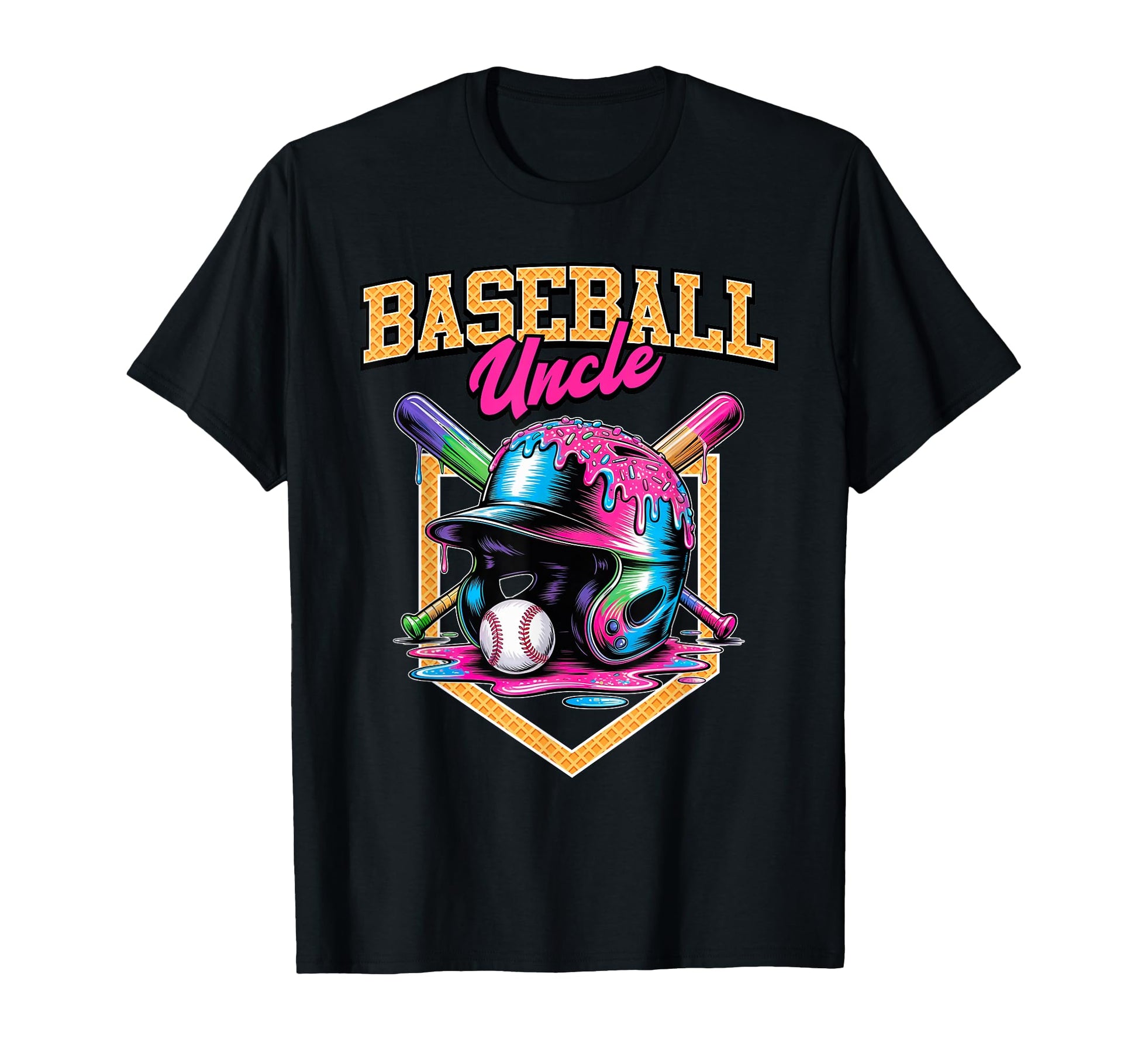 Baseball Uncle Tie Dye Baseball Drip T-Shirt - Aesthetic Graphic Men Women - T-Shirt, Sweatshirt, Hoodie