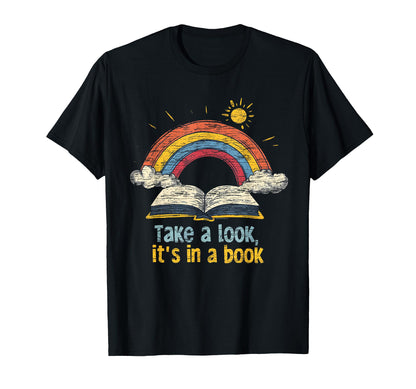 Take Its Book Reading Teacher Rainbow T-Shirt - Graphic Print for Adults - T-Shirt, Sweatshirt, Hoodie
