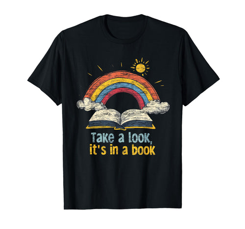 Take Its Book Reading Teacher Rainbow T-Shirt - Graphic Print for Adults - T-Shirt, Sweatshirt, Hoodie