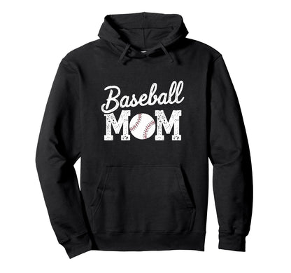 Baseball Mom Proud Supportive Hoodie - Trendy Graphic for Adults - T-Shirt, Sweatshirt, Hoodie