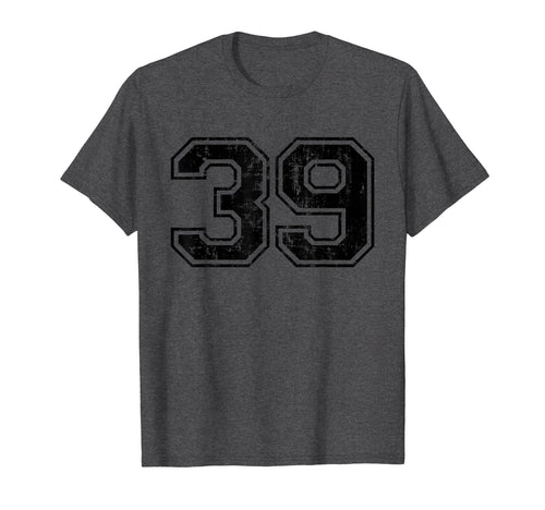 Number 39 Varsity Distressed T-Shirt - Casual Everyday Wear Men Women - T-Shirt, Sweatshirt, Hoodie