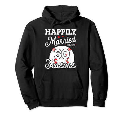 60Th Wedding Anniversary Baseball Husband Hoodie - Graphic Print Men Women - T-Shirt, Sweatshirt, Hoodie