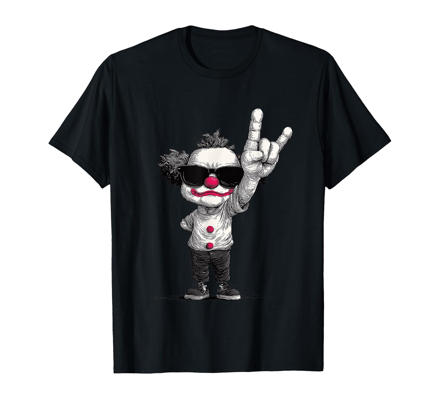 Clown Rock Hand Gesture T-Shirt - Fun Novelty Design Unisex - T-Shirt, Sweatshirt, Hoodie