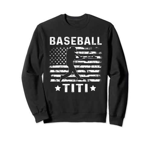 Baseball Titi Aunt Usa Flag 4Th July Sweatshirt - Graphic Print Unisex - T-Shirt, Sweatshirt, Hoodie