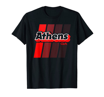 Stripes Fade Red Athens Ga T-Shirt - Minimalist Print Unisex - T-Shirt, Sweatshirt, Hoodie