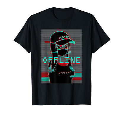 Offline Vaporwave Japanese Aesthetic T-Shirt - Unique Graphic Men Women - T-Shirt, Sweatshirt, Hoodie