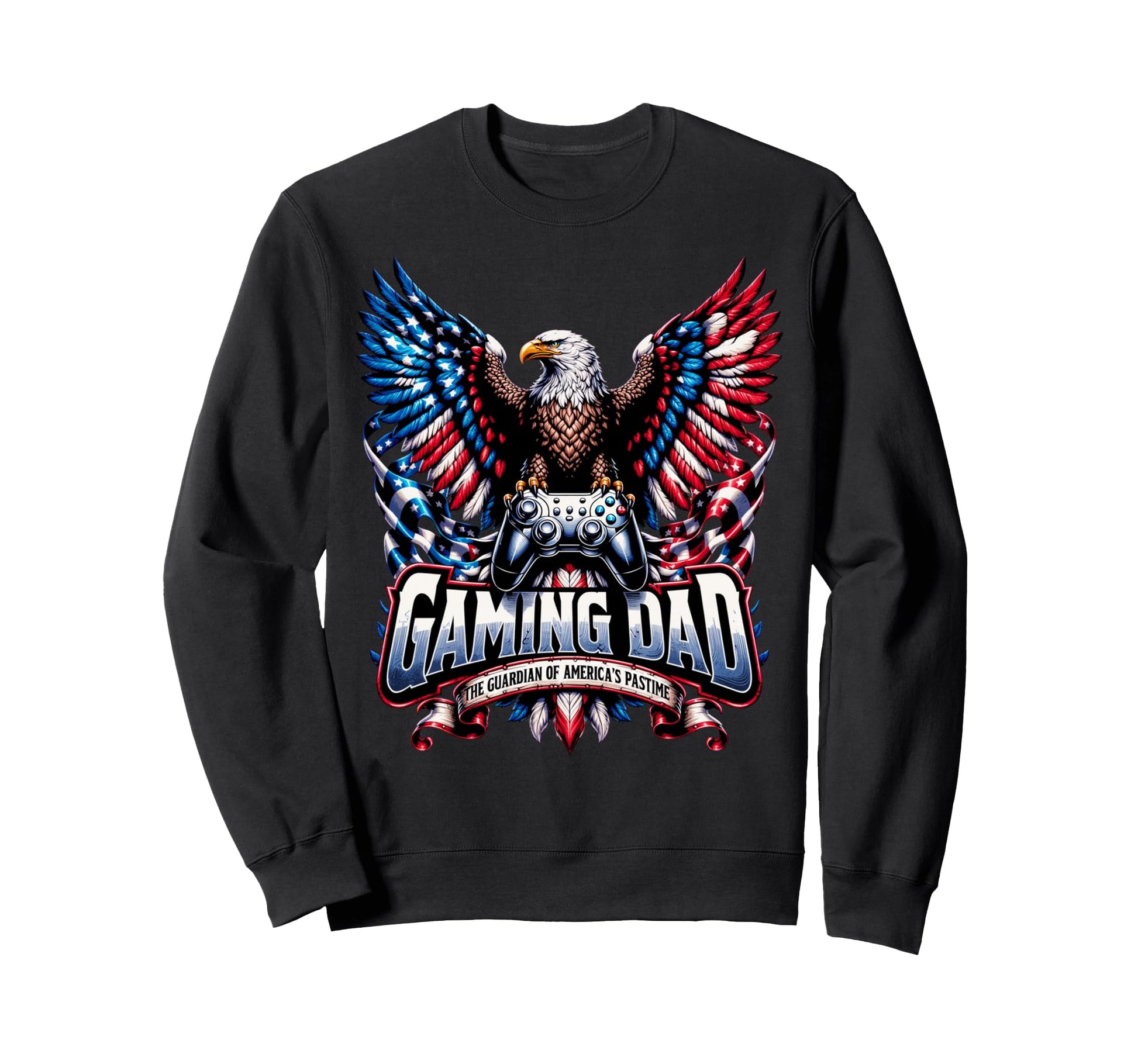 Gaming Dad American Flag Gaming Sweatshirt - Fun Novelty Design Unisex - T-Shirt, Sweatshirt, Hoodie