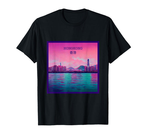 Vaporwave City Hongkong Aesthetic Purple T-Shirt - Trendy Graphic Unisex - T-Shirt, Sweatshirt, Hoodie