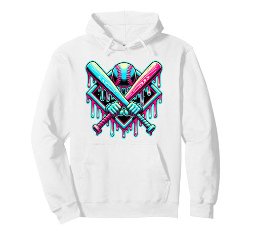 Drip Baseball Bat Dripping Baseball Player Hoodie - Graphic Print Unisex - T-Shirt, Sweatshirt, Hoodie