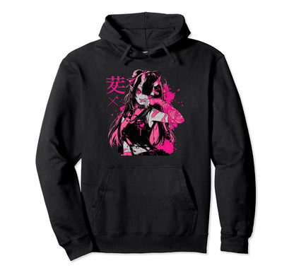 Goth Grunge Demon Anime Waifu Horror Hoodie - Custom Art Print for Adults - T-Shirt, Sweatshirt, Hoodie