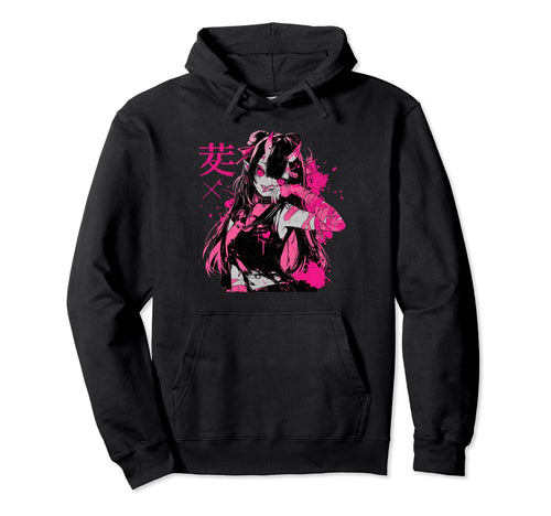 Goth Grunge Demon Anime Waifu Horror Hoodie - Custom Art Print for Adults - T-Shirt, Sweatshirt, Hoodie