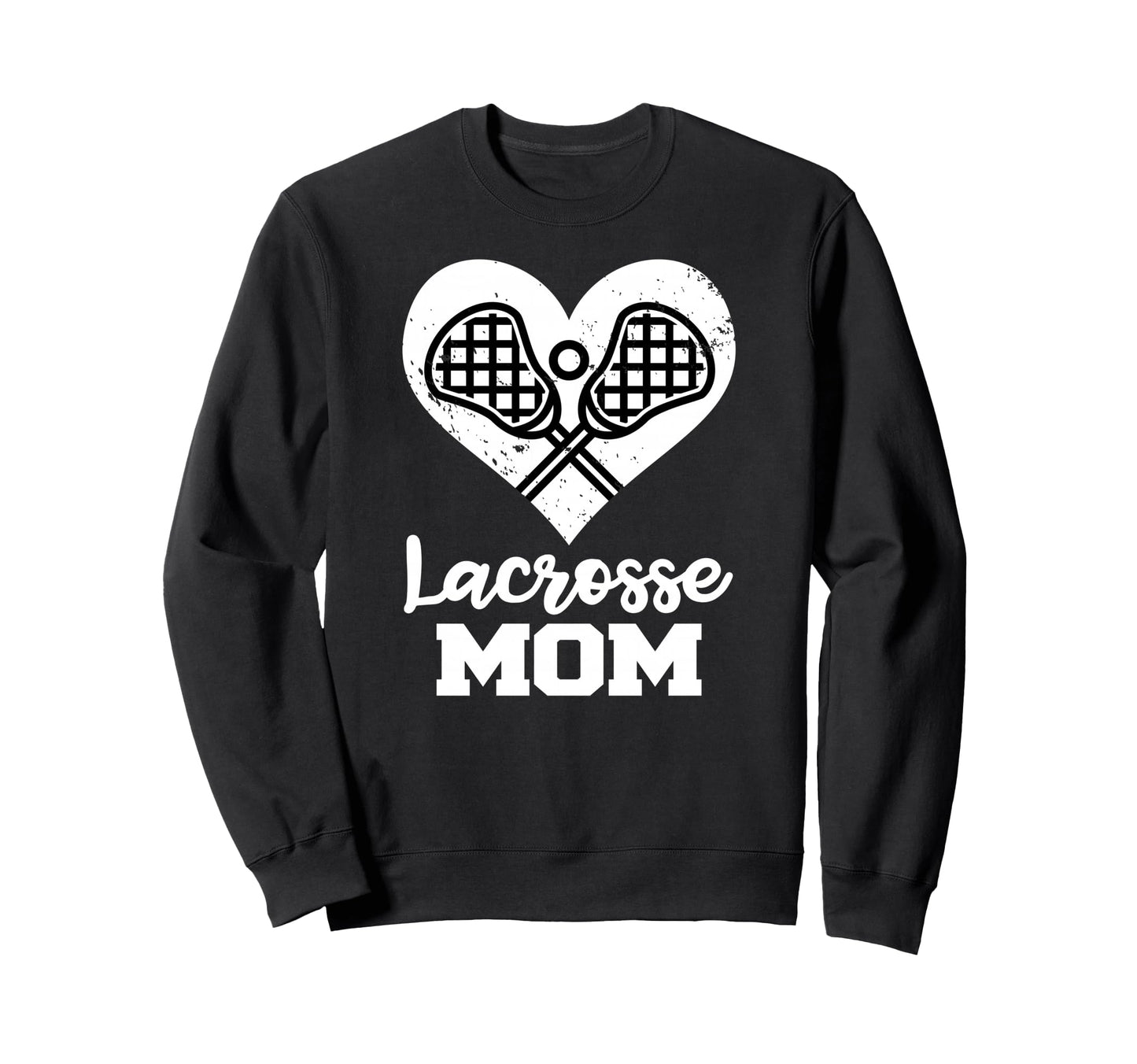 Lacrosse Mom Heart Funny Crossed Sweatshirt - Unique Graphic Men Women - T-Shirt, Sweatshirt, Hoodie