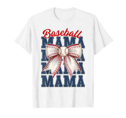 Baseball Mama Mom Coquette Bow Game T-Shirt - Aesthetic Graphic for Adults - T-Shirt, Sweatshirt, Hoodie