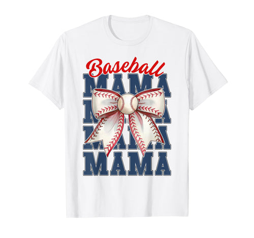 Baseball Mama Mom Coquette Bow Game T-Shirt - Aesthetic Graphic for Adults - T-Shirt, Sweatshirt, Hoodie
