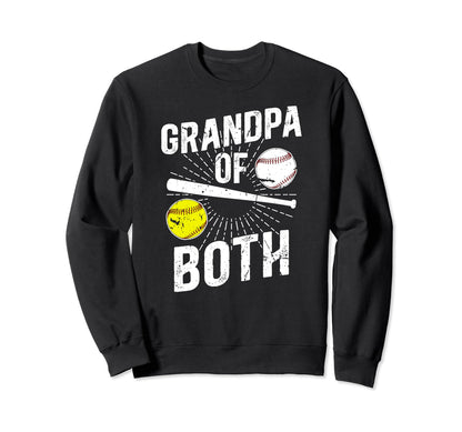 Grandpa Both Baseball Softball Sweatshirt - Unique Graphic for Adults - T-Shirt, Sweatshirt, Hoodie