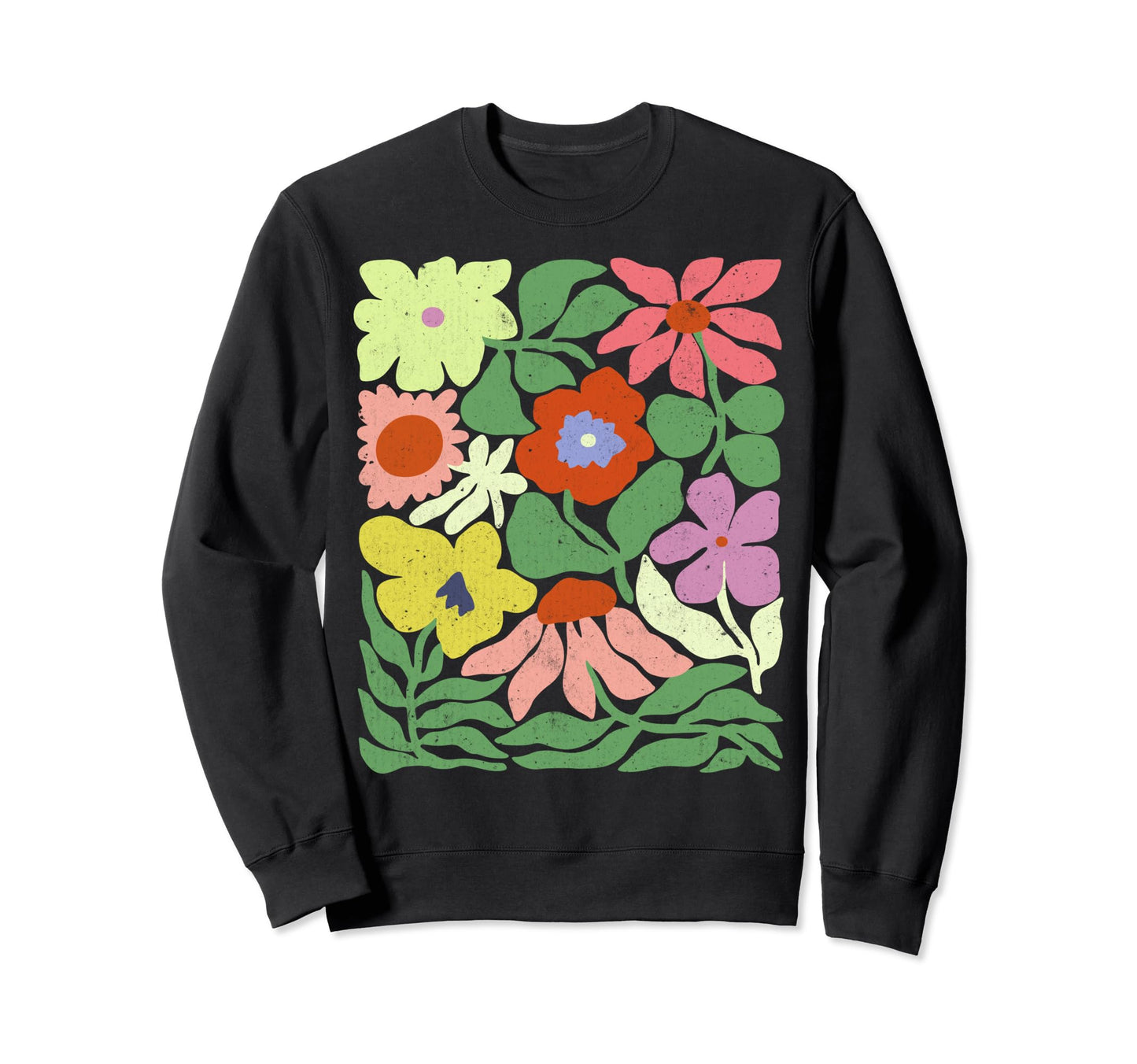 Boho Wildflowers Trendy Aesthetic Sweatshirt - Custom Art Print for Adults - T-Shirt, Sweatshirt, Hoodie