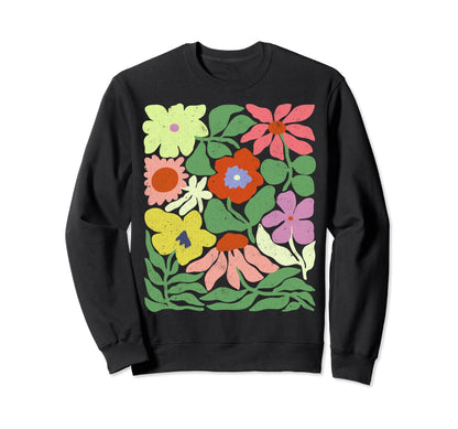 Boho Wildflowers Trendy Aesthetic Sweatshirt - Custom Art Print for Adults - T-Shirt, Sweatshirt, Hoodie