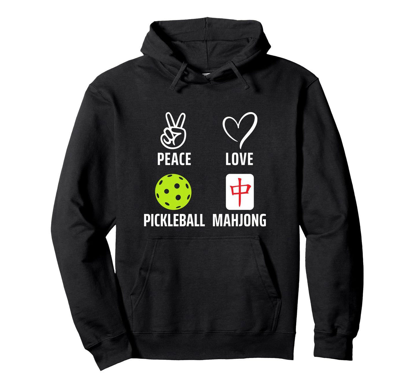 Peace Love Pickleball And Mahjong Hoodie - Novelty Apparel Men Women - T-Shirt, Sweatshirt, Hoodie
