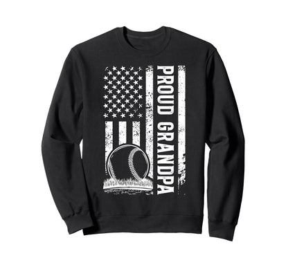 Proud Grandpa Baseball Player Us Sweatshirt - Aesthetic Graphic for Adults - T-Shirt, Sweatshirt, Hoodie