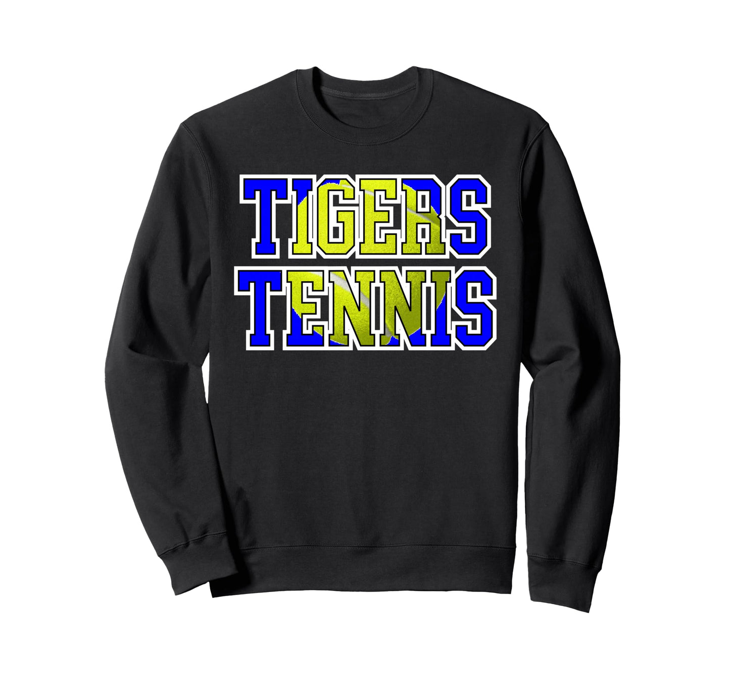 Blue Tigers Tennis Mom School Sweatshirt - Fun Novelty Design for Adults - T-Shirt, Sweatshirt, Hoodie