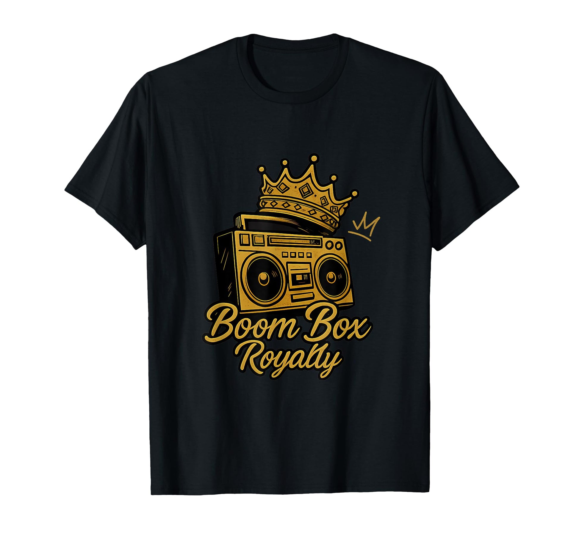 Boom Box Royalty 90S Y2K Gold Black T-Shirt - Aesthetic Graphic Unisex - T-Shirt, Sweatshirt, Hoodie