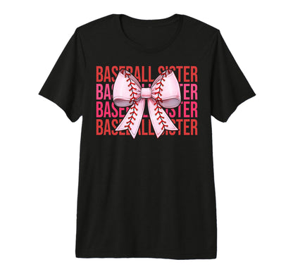 Baseball Sister Baseball Coquette T-Shirt - Custom Art Print for Adults - T-Shirt, Sweatshirt, Hoodie